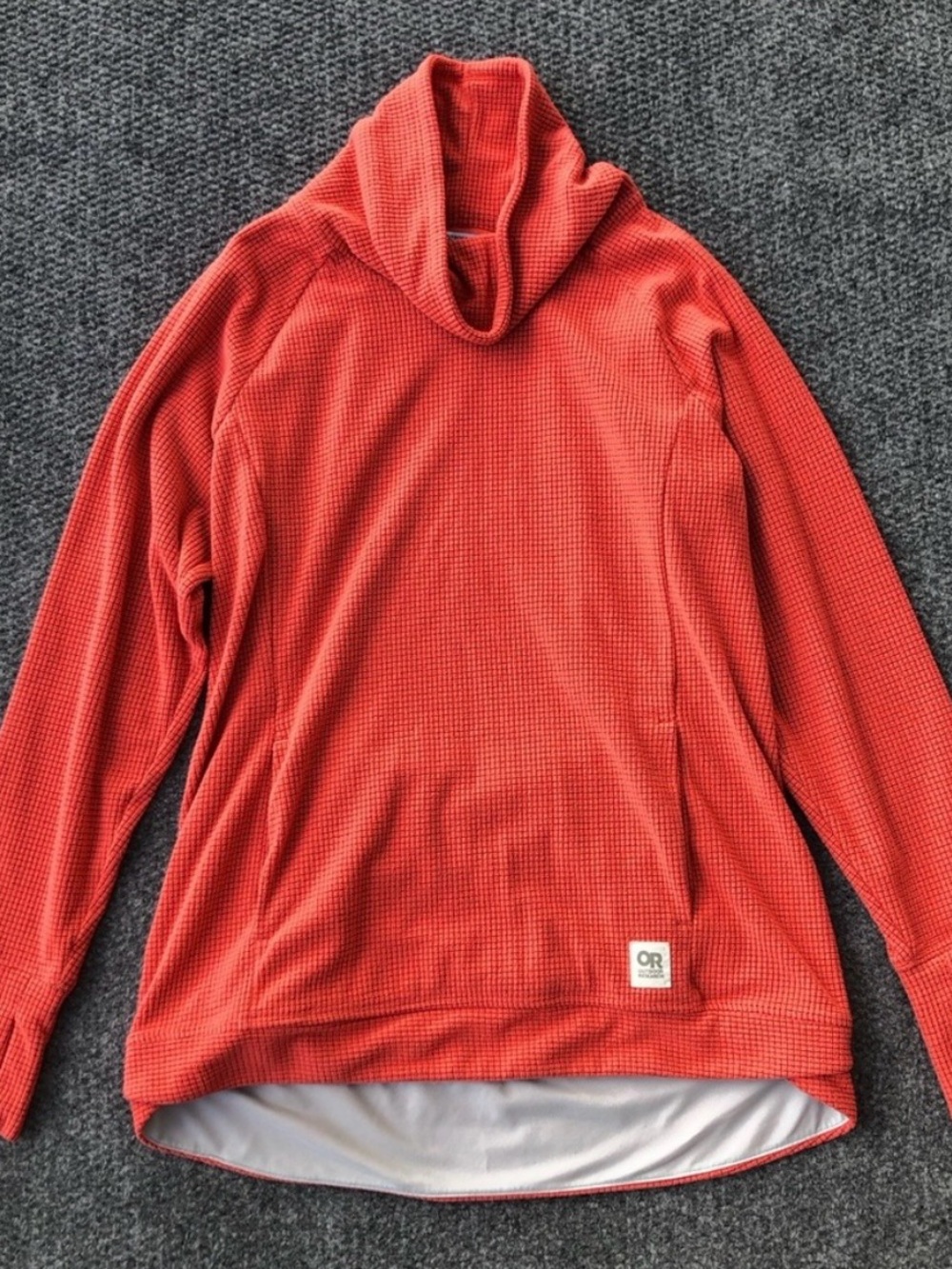 Outdoor Research salmon Waffle Knit Cowl Neck Pullover